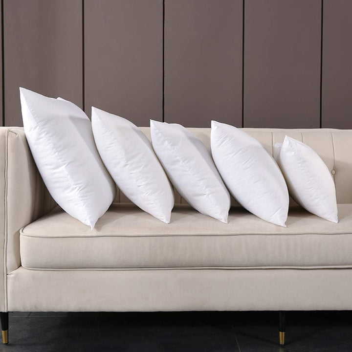 VibeCore Throw Pillow Insert Side View on Couch - Soft Cotton Fabric Jacket, Durable Cotton Fiber Fill, Long-Lasting Support, Perfect for Customizing with Any Throw Pillow Cover, Ideal for Living Room or Bedroom