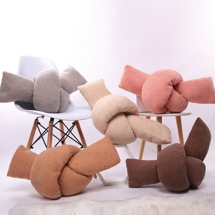 VibeCore Twist Knot Throw Pillow - 5 Color Options, Unique Twist-Knot Design, Plush Material with PP Cotton Fill, Cozy and Aesthetic Decorative Accent for Bed, Couch, or Chair, Easy to Clean