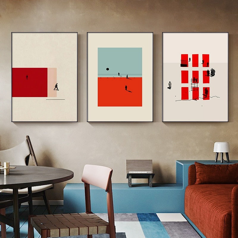 VibeCore Urban Solitude Canvas Prints On Wall In Living Room