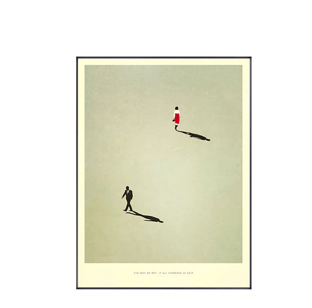 VibeCore Urban Solitude Canvas Prints Option F: Man and woman walking