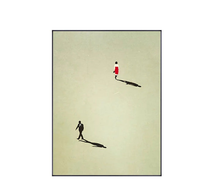 VibeCore Urban Solitude Canvas Prints Option L: Man and woman walking 