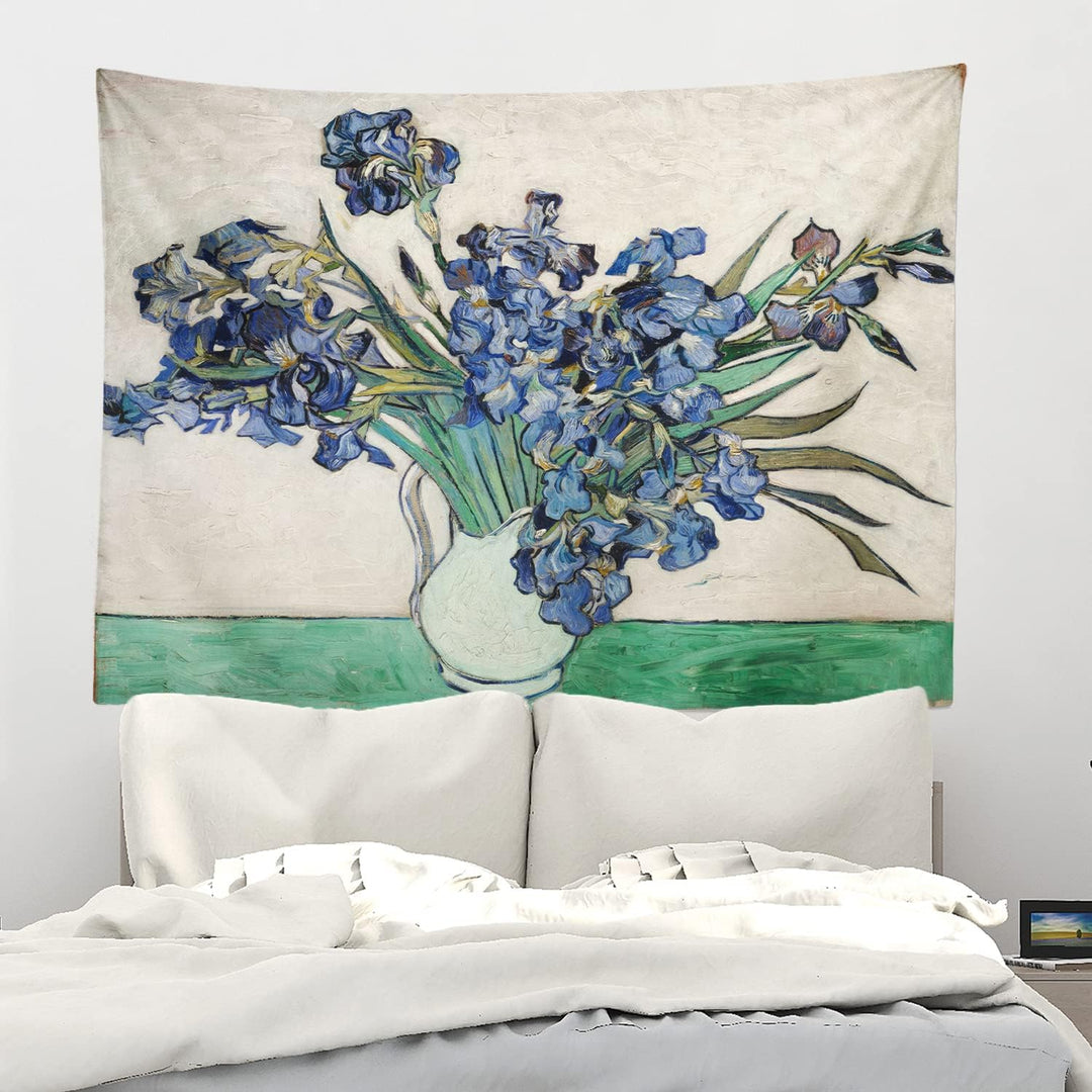 VibeCore Van Gogh Vase With Irises Tapestry