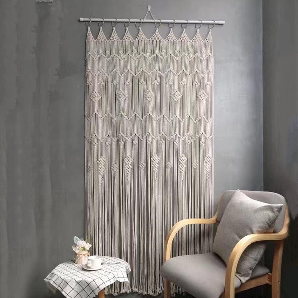 VibeCore VibeCore Boho Cascade Handmade Macrame Curtain Hanging On Wall