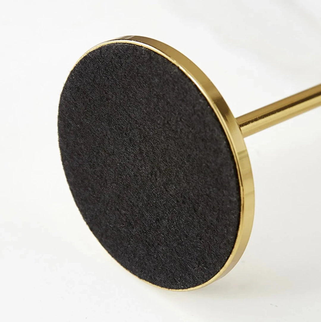 VibeCore Vintage Golden Candle Holder base, crafted from high-quality iron and brass with a sleek golden finish, designed for stability and elegance, providing a sturdy foundation for any candle.