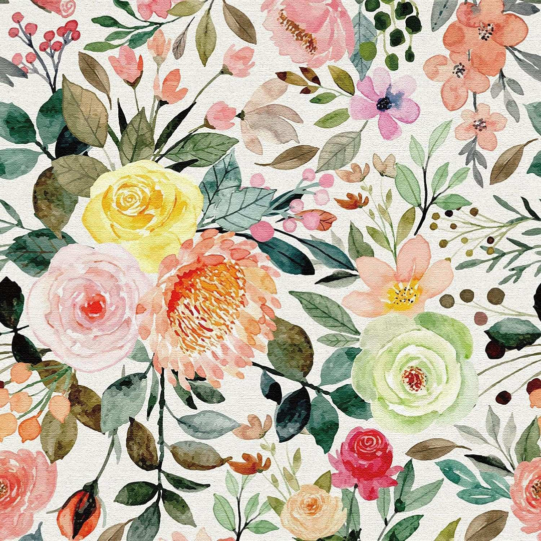 VibeCore Watercolor Floral Self-Adhesive Wallpaper showcasing soft floral pattern in watercolor tones, perfect for adding elegance and color to any space.