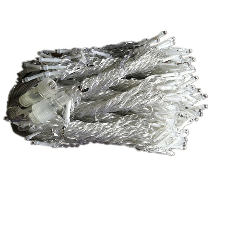 VibeCore waterfall string lights package includes LED string lights, plug options (US, EU, UK, AU), and all necessary components for easy setup in any space.
