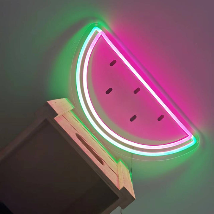 VibeCore Watermelon Neon Sign Side View On Table