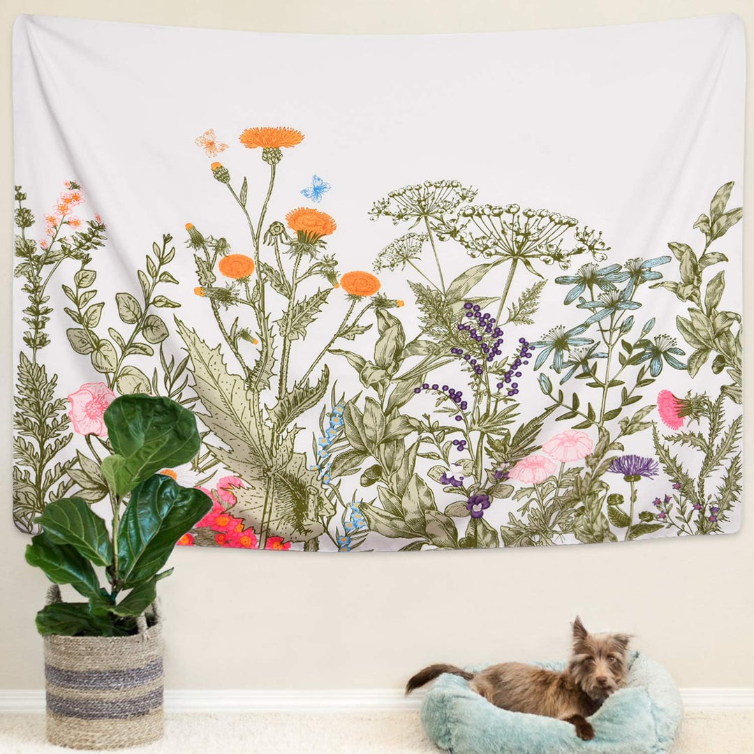VibeCore Wildflowers Tapestry On Wall