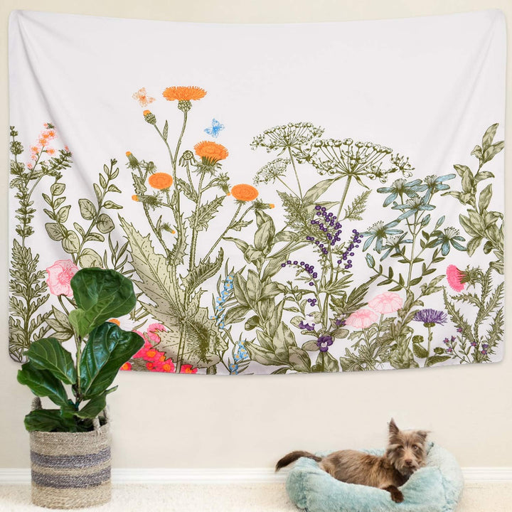 VibeCore Wildflowers Tapestry On Wall