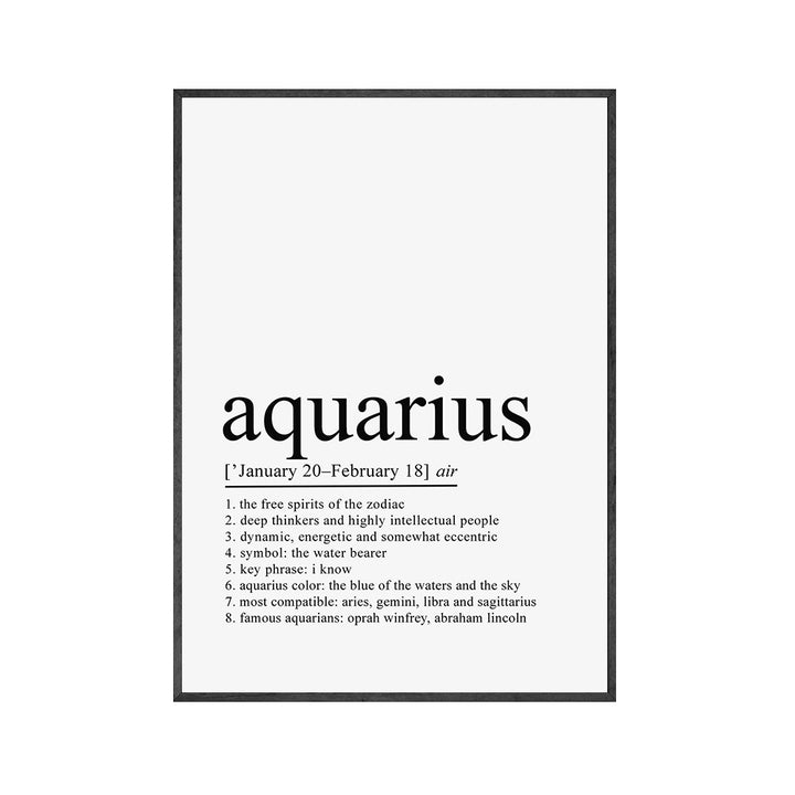 VibeCore Zodiac Quotes Canvas Prints Aquarius