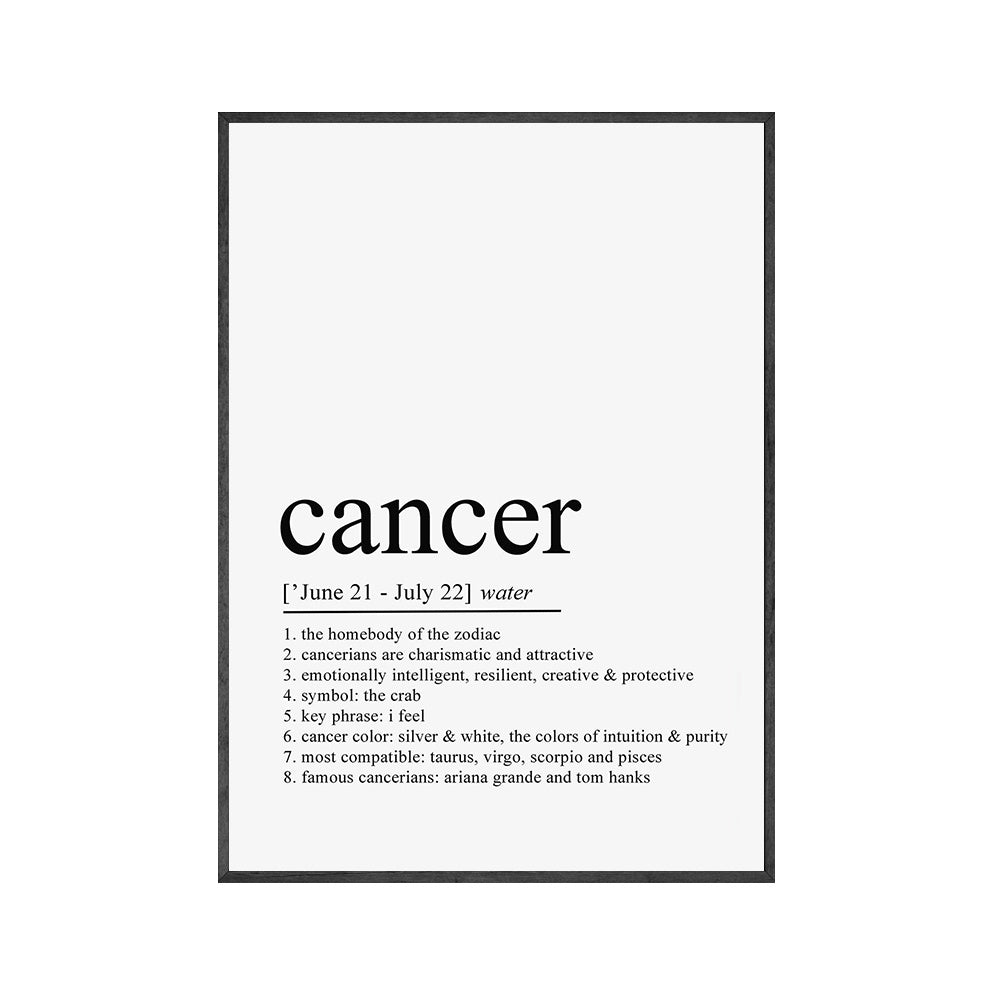 VibeCore Zodiac Quotes Canvas Prints Cancer