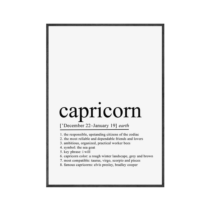 VibeCore Zodiac Quotes Canvas Prints Capricorn