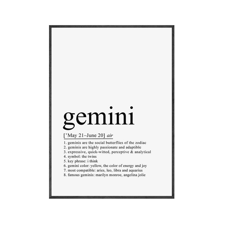 VibeCore Zodiac Quotes Canvas Prints Gemini