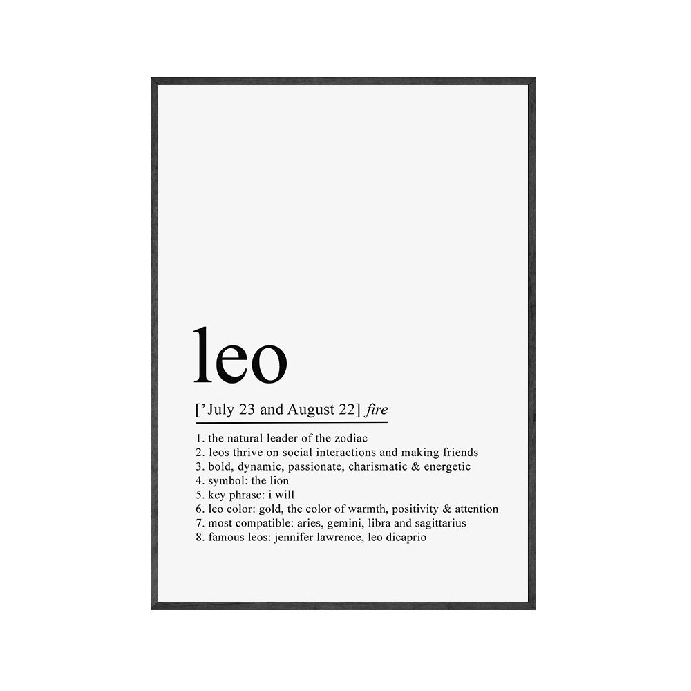 VibeCore Zodiac Quotes Canvas Prints Leo