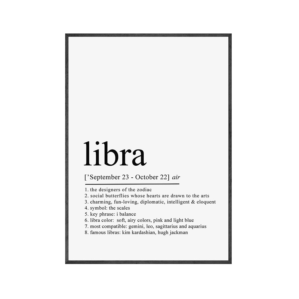 VibeCore Zodiac Quotes Canvas Prints Libra