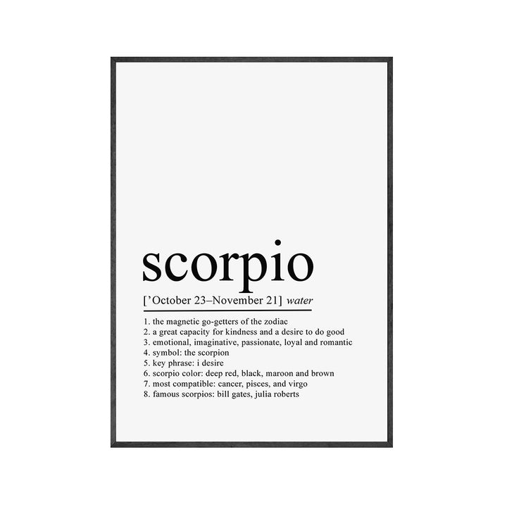 VibeCore Zodiac Quotes Canvas Prints Scorpio
