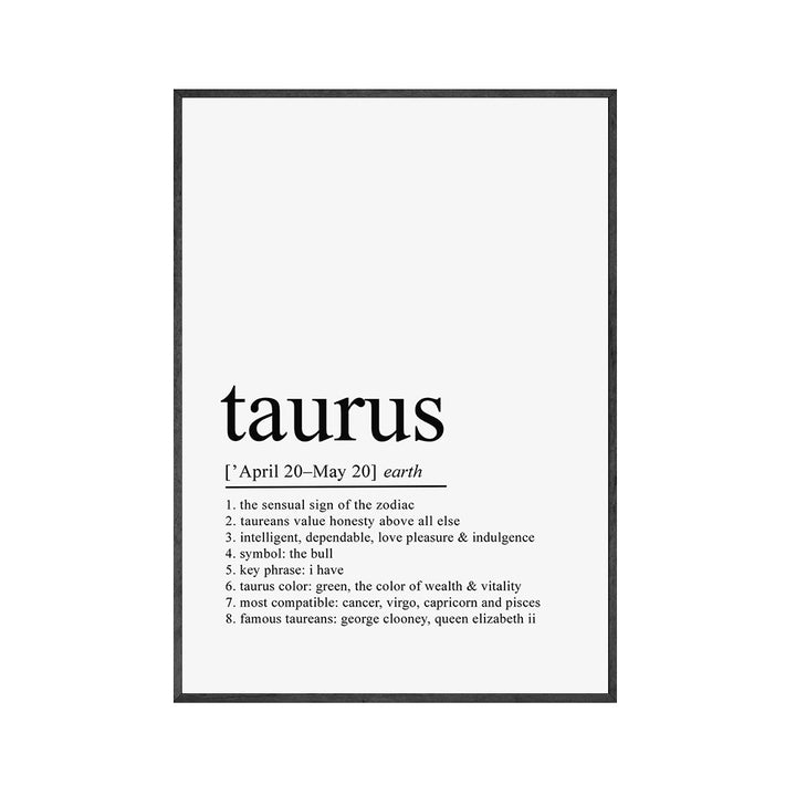 VibeCore Zodiac Quotes Canvas Prints Taurus