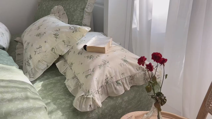 Green Garden Double-Sided Duvet Cover Set