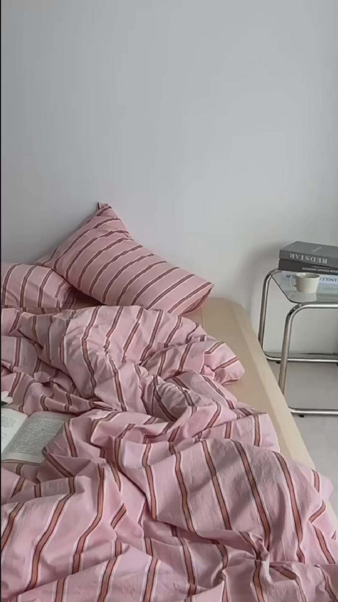 Pink Stripe Duvet Cover Set