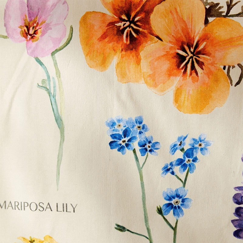 VibeCore Botanical Wildflowers Tapestry Design Close Up