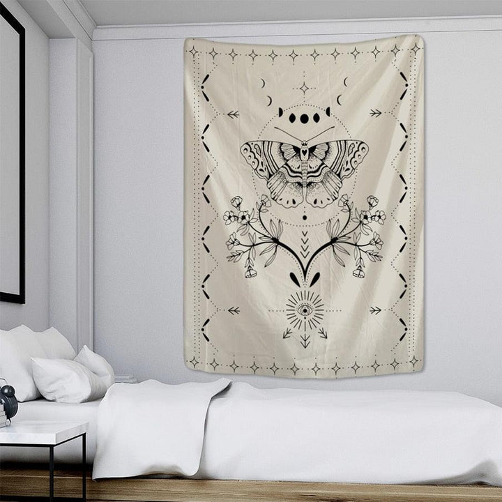 VibeCore Butterfly Tarot Tapestry Beside Bed