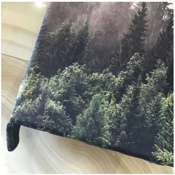 VibeCore Fog Over Forest Tapestry Close Up