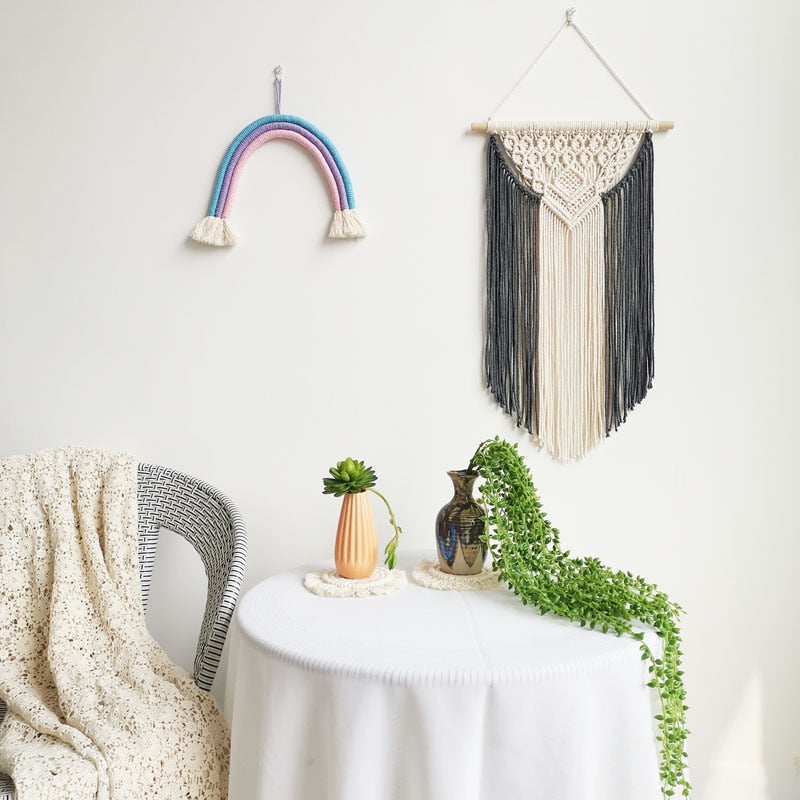 VibeCore Handmade Colorful Macrame Dark Gray