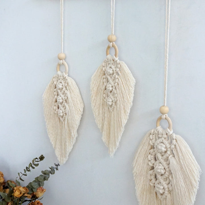 VibeCore Handmade Macrame Feathers Close Up