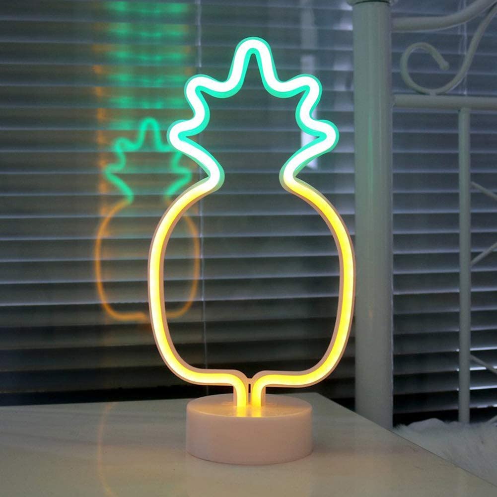 VibeCore Pineapple Neon Table Light On Side Table