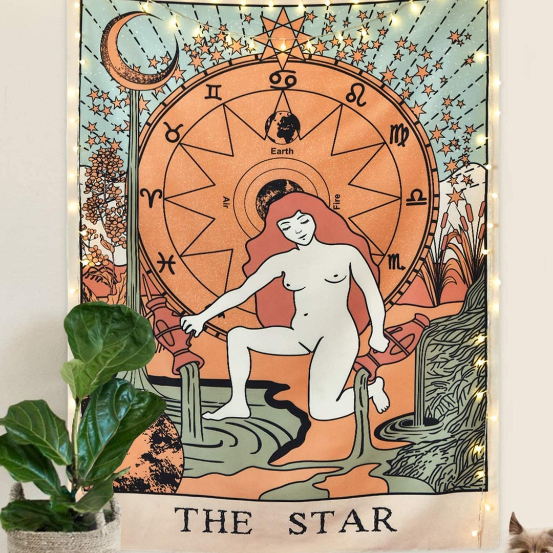 VibeCore The Star Colorful Tarot Tapestry